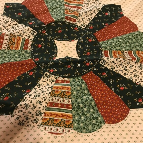 Grannys Trunk Pillow Panel Set Fabric Kit For Quilting & Crafting Green Rust 16" - Picture 3 of 6